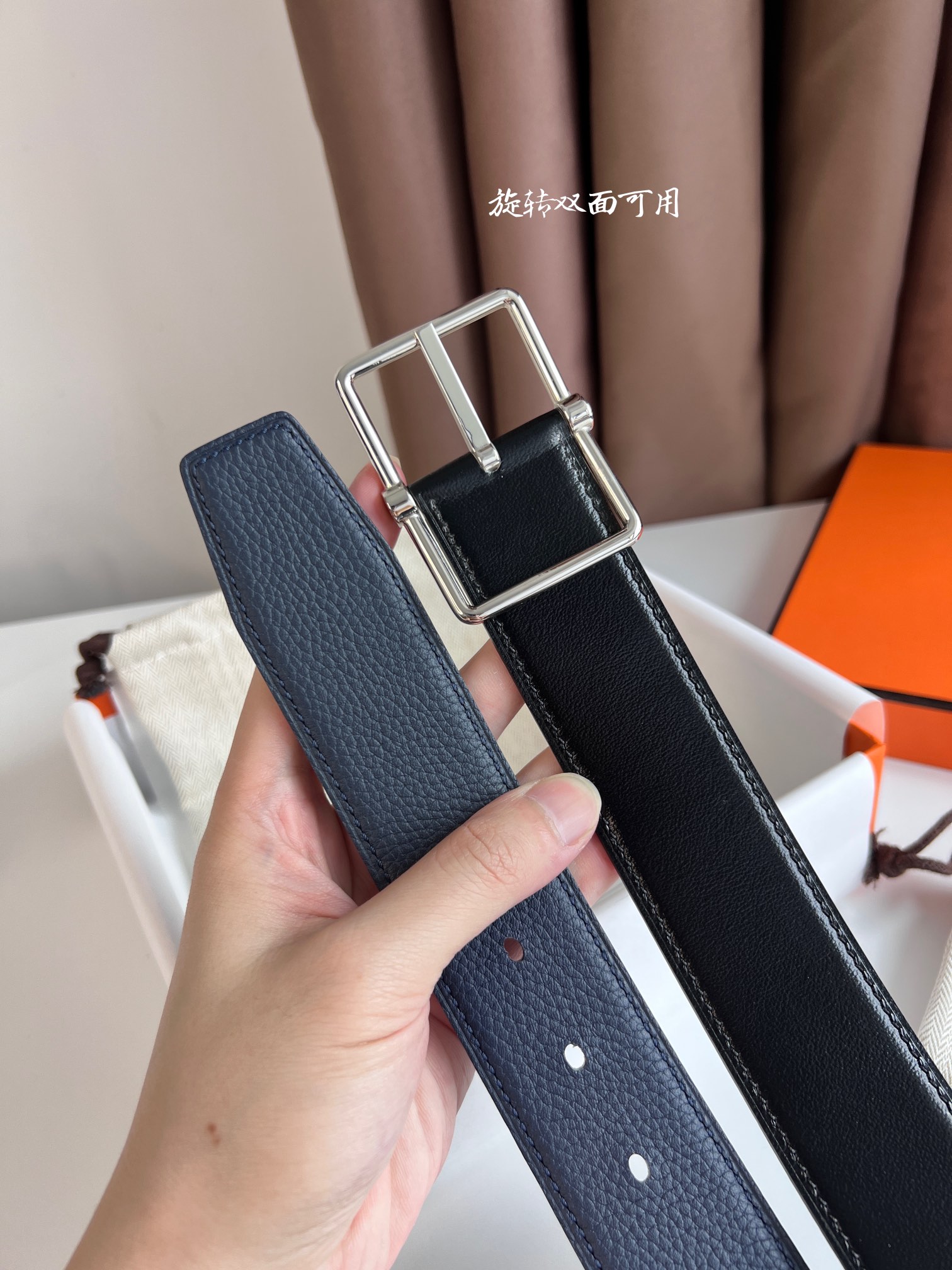 에르메스 SADDLE 3.8cm REVERSIBLE 벨트 2컬러