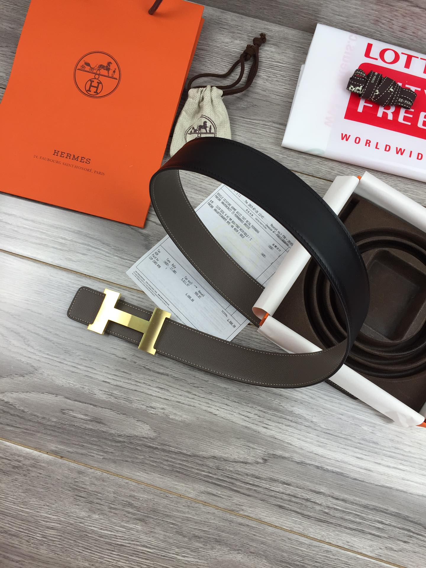 에르메스 Epcom가죽 골드 H버클 벨트 2컬러 38mm