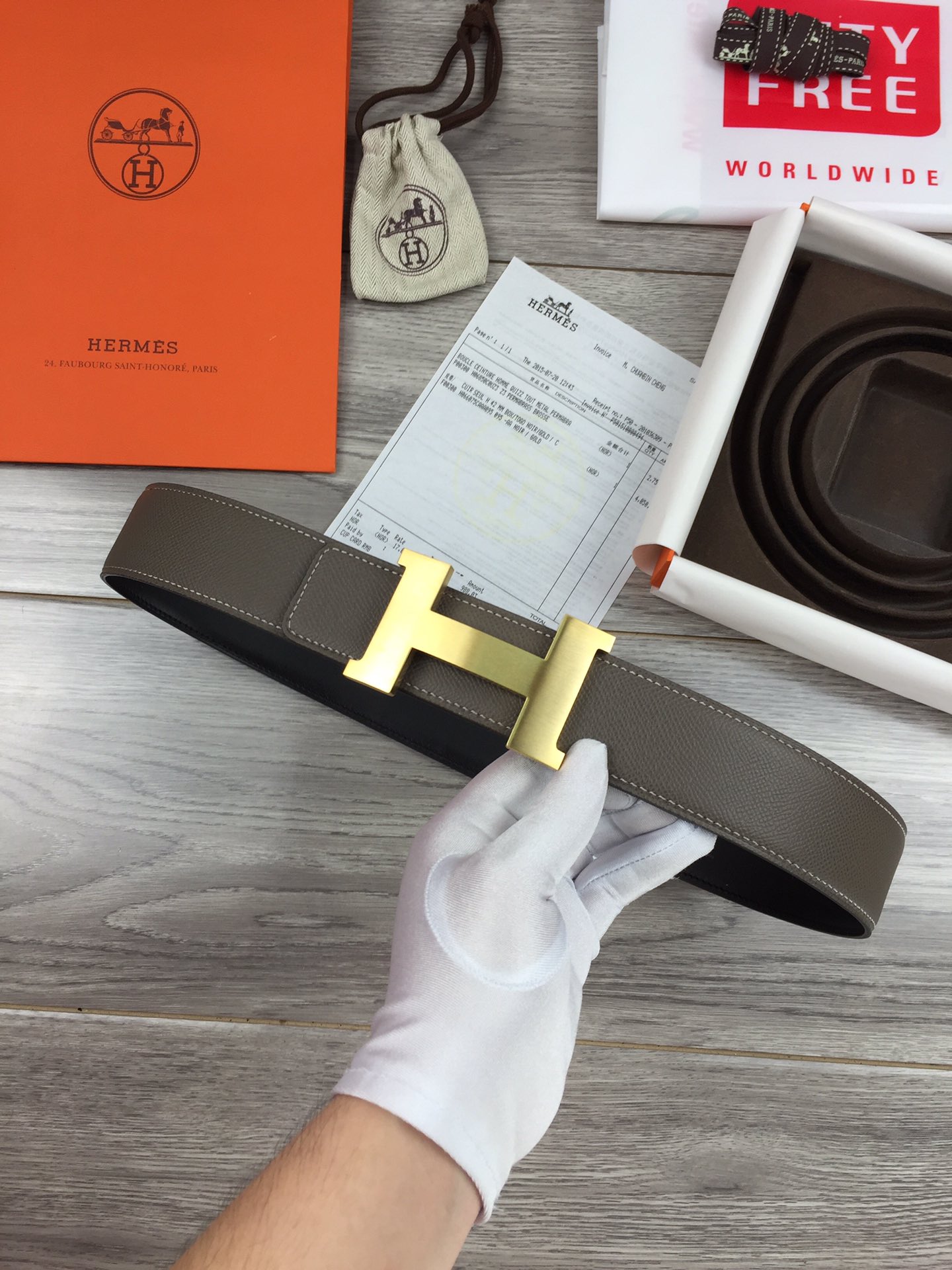 에르메스 Epcom가죽 골드 H버클 벨트 2컬러 38mm