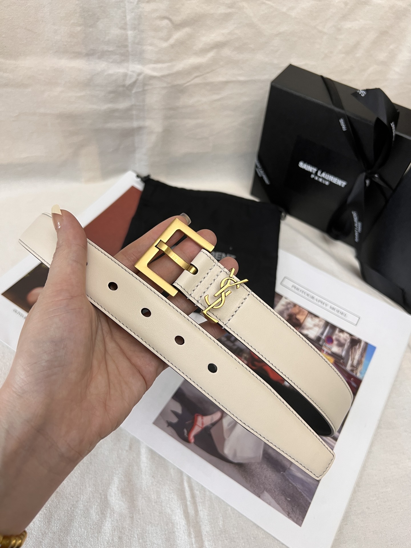생로랑 모노그램 벨트 3cm 4컬러