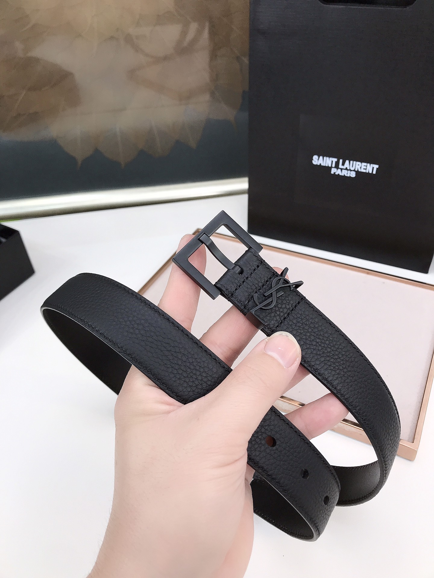 생로랑 YSL로고 리치 무늬 벨트 3cm 3컬러