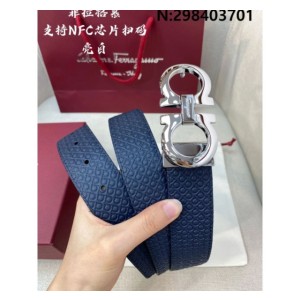 살바토레페라가모 엠보 로고 리버시블 레더 벨트 3.5cm 2컬러