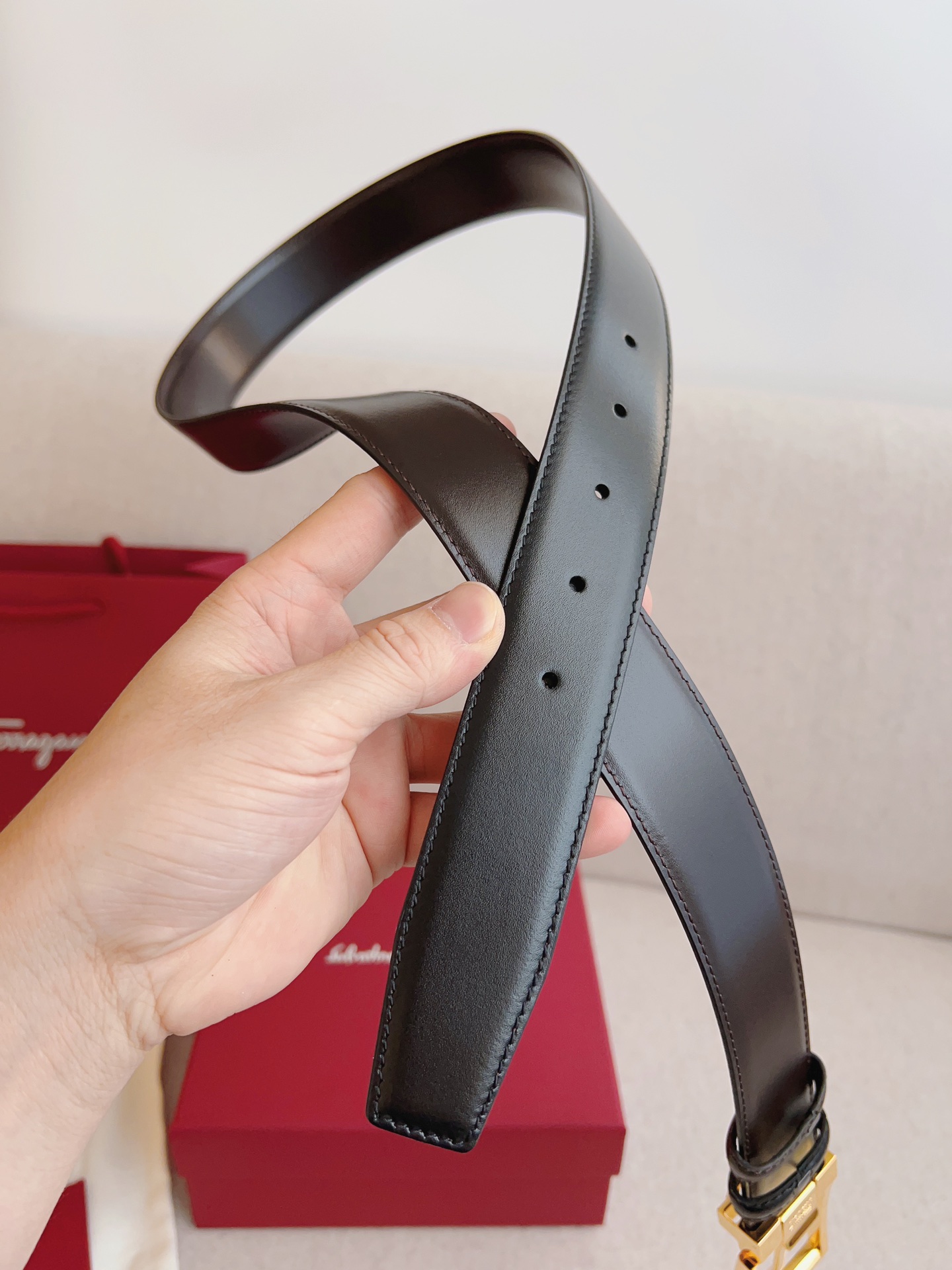 살바토레페라가모 모노그램 스퀘어버클 벨트 2컬러 3.5cm