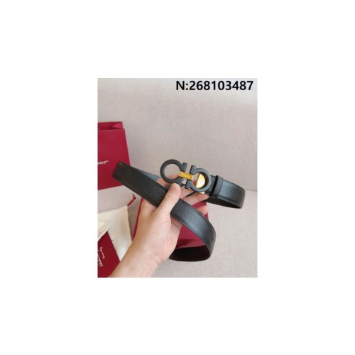 살바토레페라가모 모노그램 레더 벨트 2컬러 3.5cm