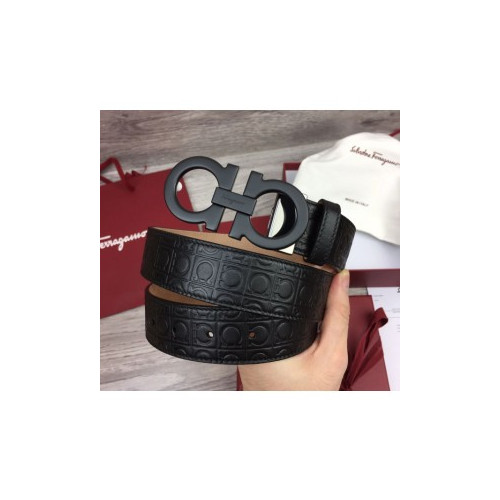 살바토레페라가모 각인로고 벨트 3.5cm 블랙