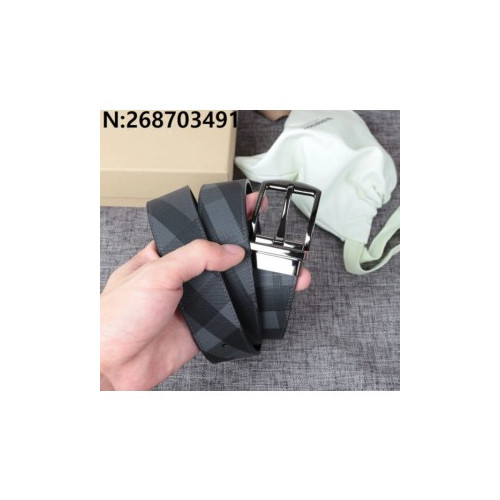 버*리 캐쥬얼 레더 벨트 3.5cm