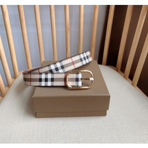 버*리 빈티지 체크 금장 벨트 3.0cm