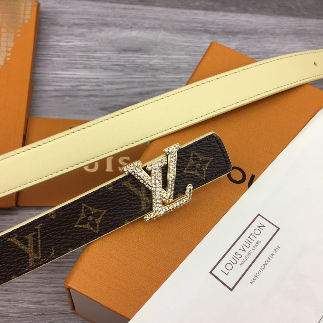루이비통 큐빅 LV 이니셜 모노그램 2cm 리버시블 벨트 2컬러