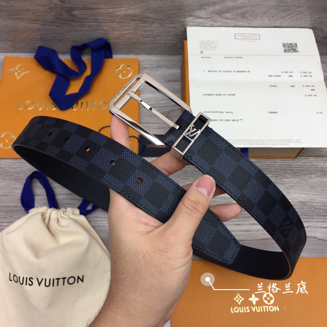 루이비통 모노그램 스퀘어버클 체커보드 벨트 2컬러 3.5cm