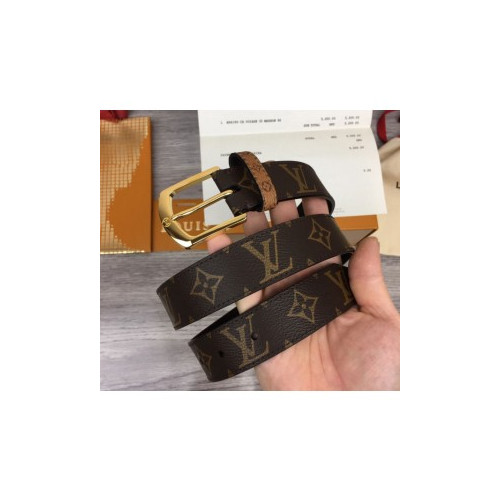 루이비통 골드 스몰 LV로고 LV 벨트 3cm