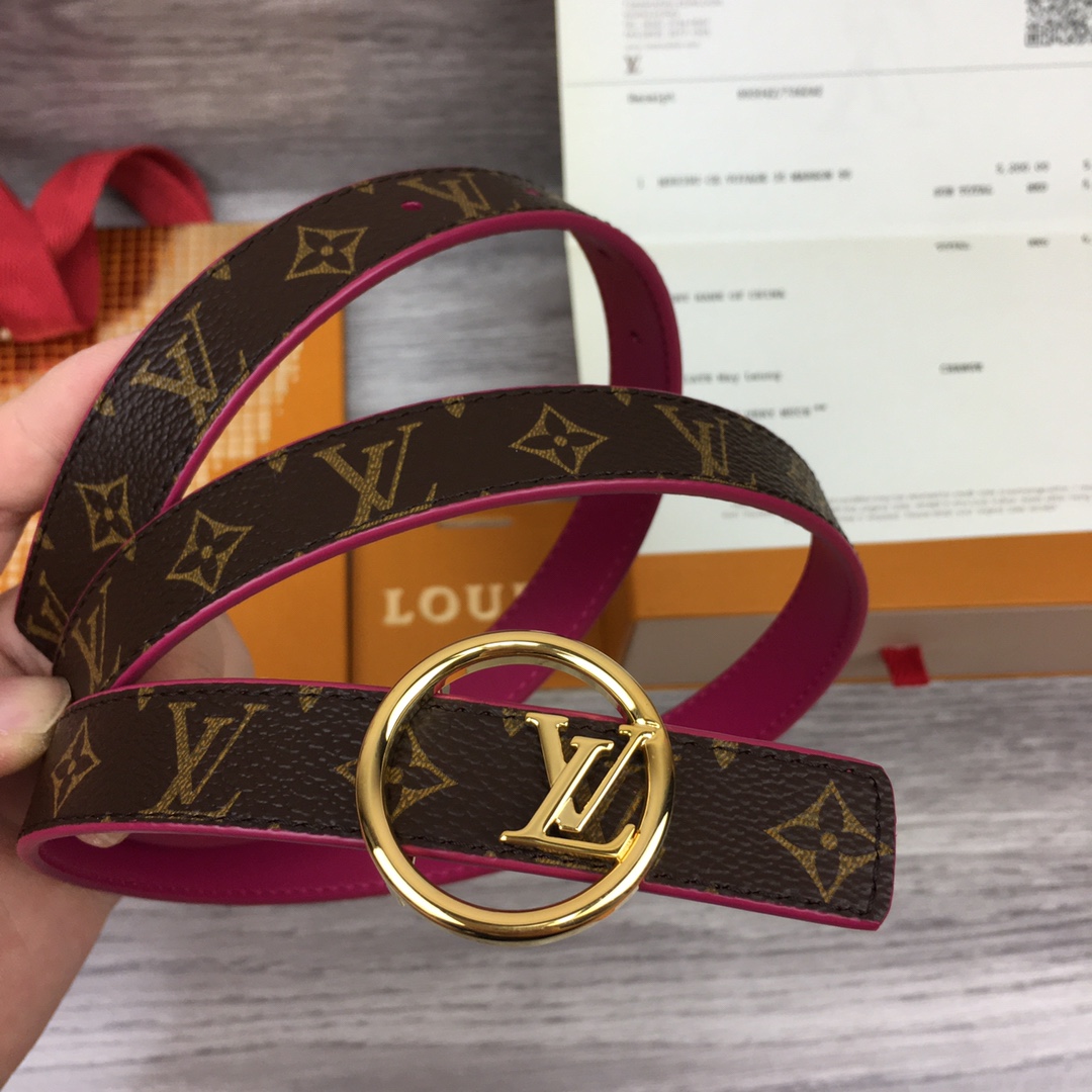 루이비통 LV 이니셜 동그라미 버클 리버시블 벨트 2cm