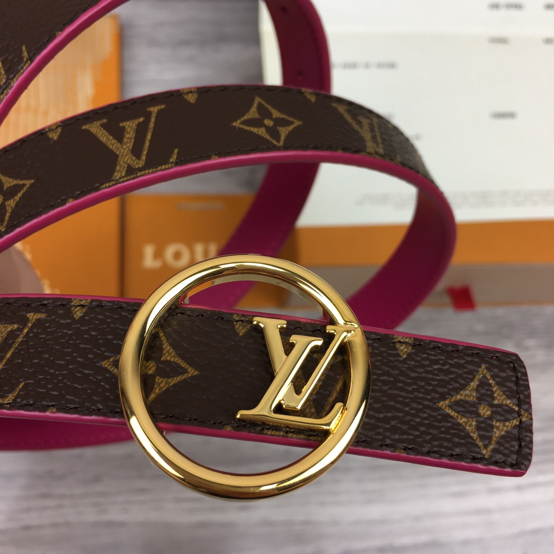 루이비통 LV 이니셜 동그라미 버클 리버시블 벨트 2cm