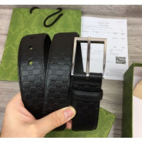 구찌 클래식 레더 GG 엠보 로고 벨트 4cm