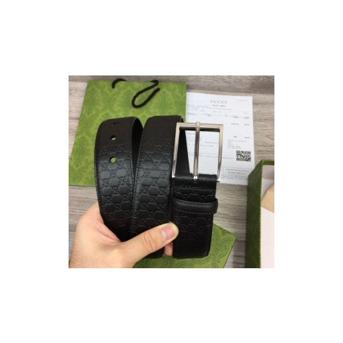 구찌 클래식 레더 GG 엠보 로고 벨트 4cm