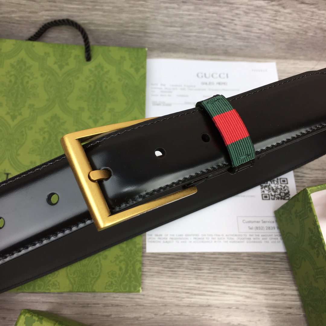 구찌 벨트 가죽 웹 495125 3.5cm
