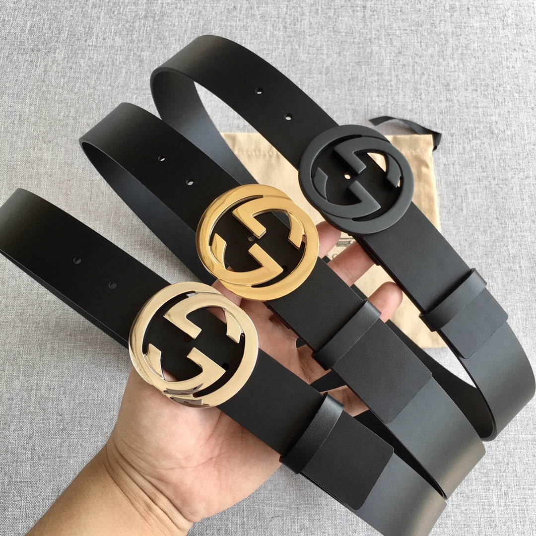 구찌 GG 인터로킹 베이직 벨트 3.8cm 3컬러