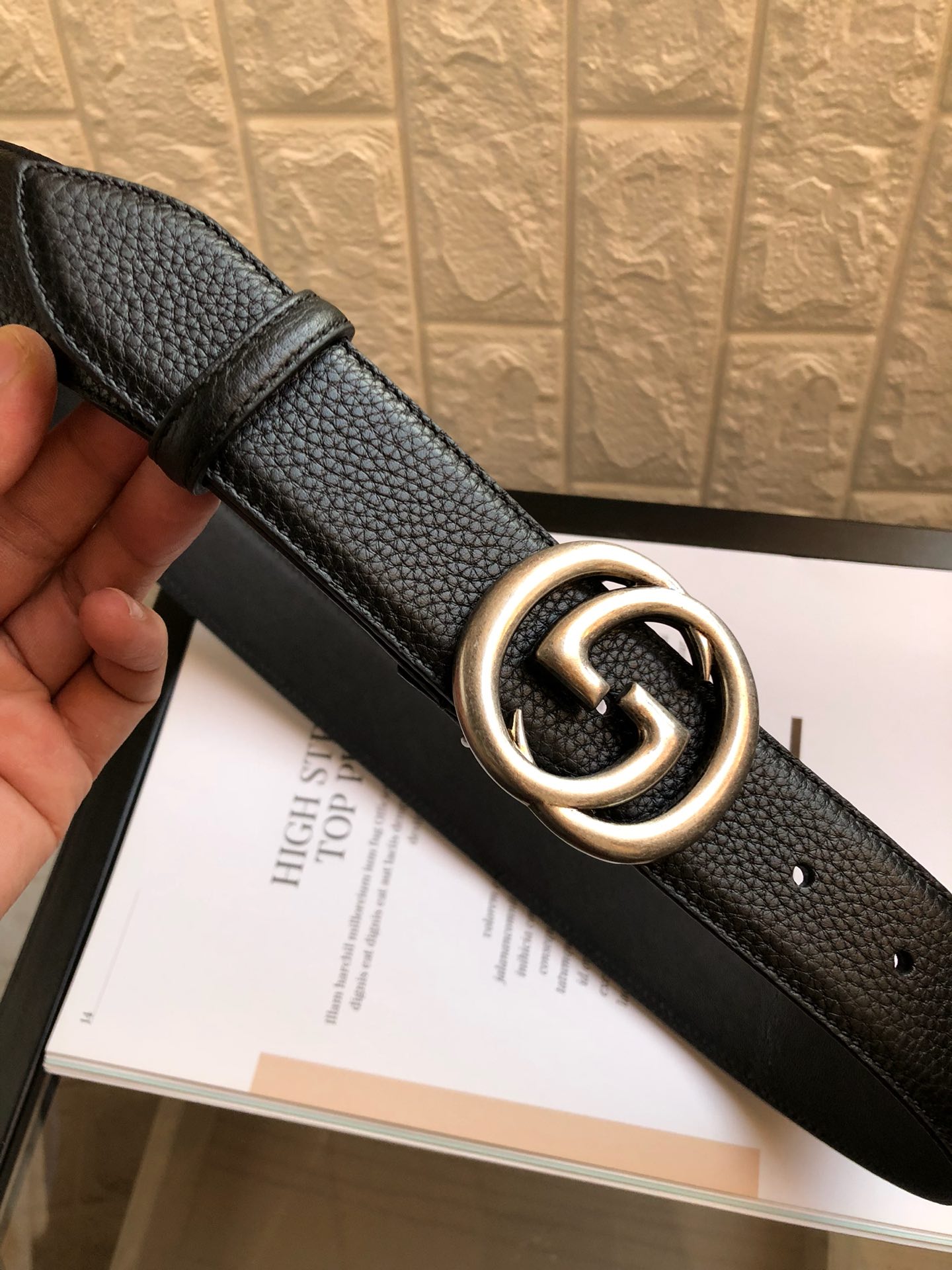 구찌 GG 마몬트 버클 레더 벨트 400593 2컬러 3.8cm