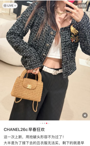 샤넬 크루즈 브레이드 라피아 미니 쇼핑백