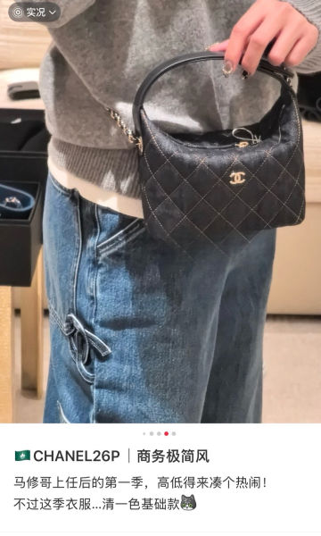 샤넬 25C 데님 크루즈 미니 체인 호보 백