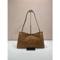 프라다 에뛰드 라지 스웨이드 숄더 백