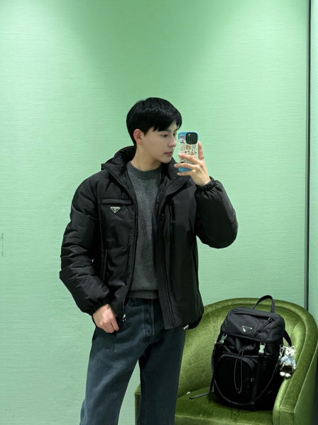 프라다 리나일론 및 사피아노 가죽 백팩