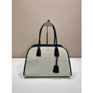 프라다 린넨 가죽 미디엄 토트백(3color)
