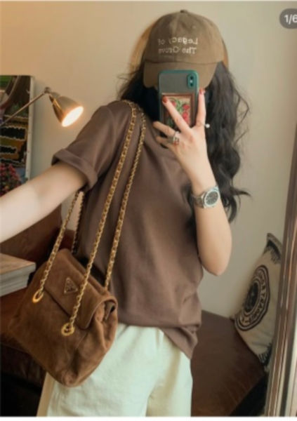 프라다 빈티지 스웨이드 퀼팅 체인 숄더백