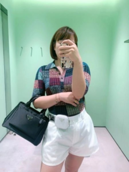 프라다 리나일론 탑 핸들 토트백