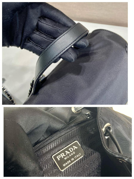 프라다 리나일론 및 사피아노 가죽 스몰 백팩