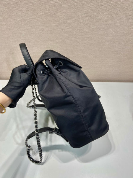 프라다 리나일론 및 사피아노 가죽 라지 백팩