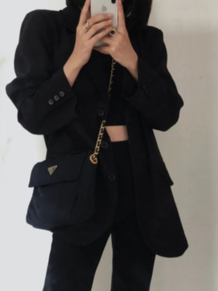 프라다 빈티지 체인 퀼팅 라지 호보백