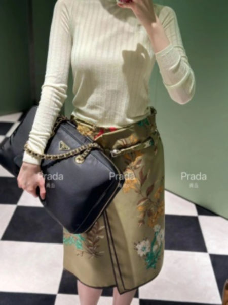 프라다 빈티지 체인 숄더 라지 토트백