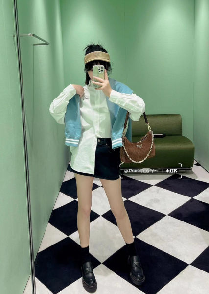 프라다 아르케 스웨이드 호보백