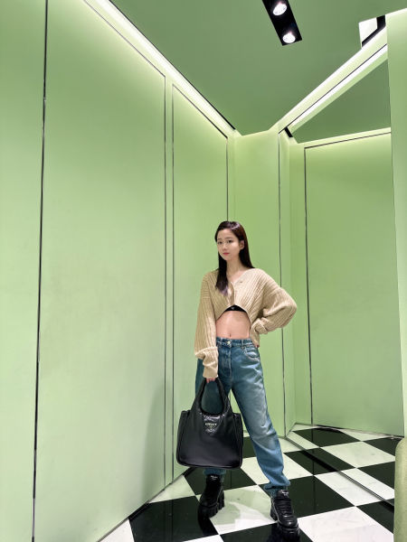 프라다 라지 패딩 소프트 나파 레더 백