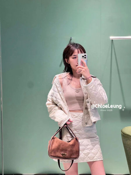 프라다 달링 스웨이드 핸드백