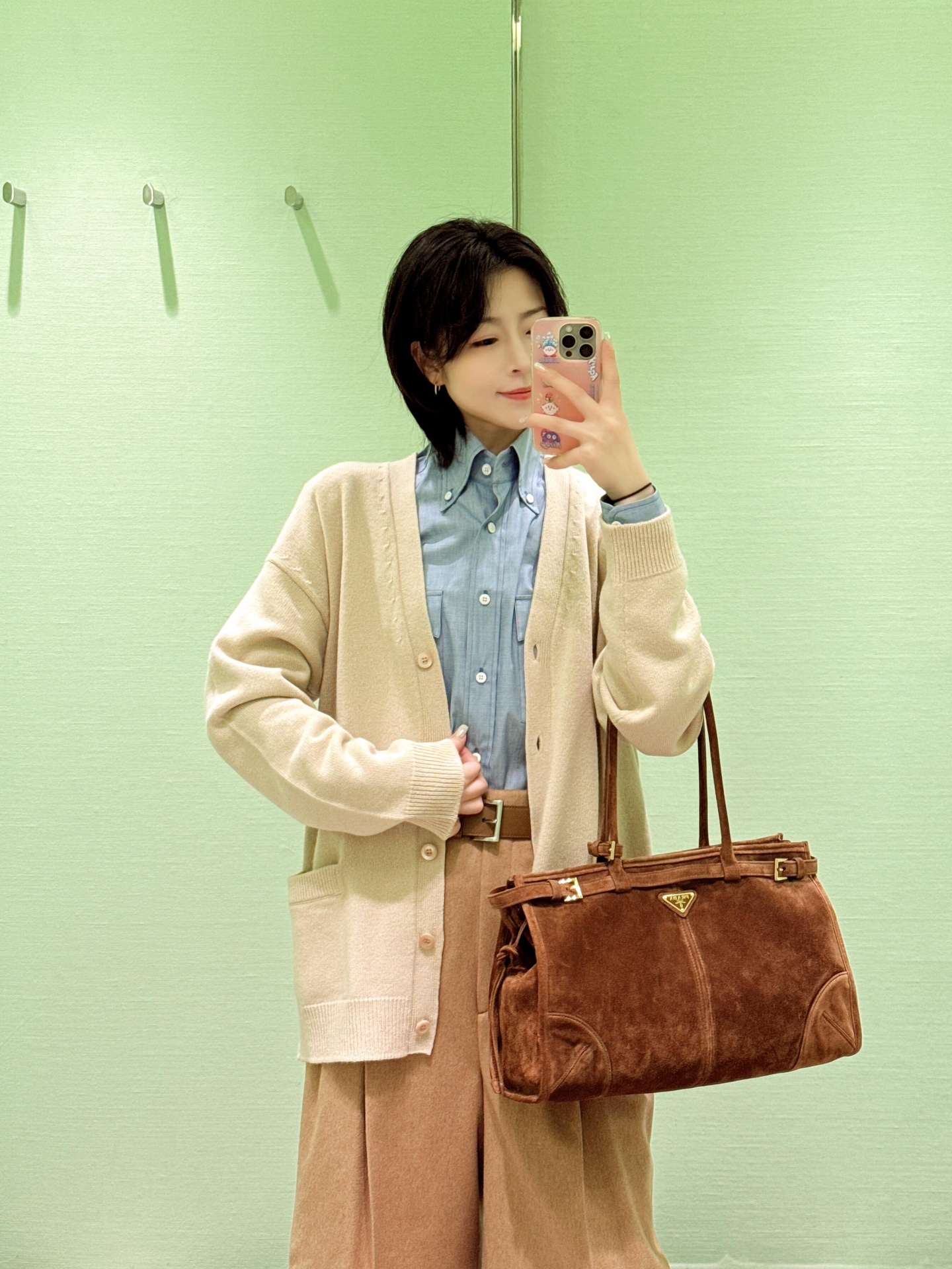 프라다 라지 가죽 핸드백(2color)