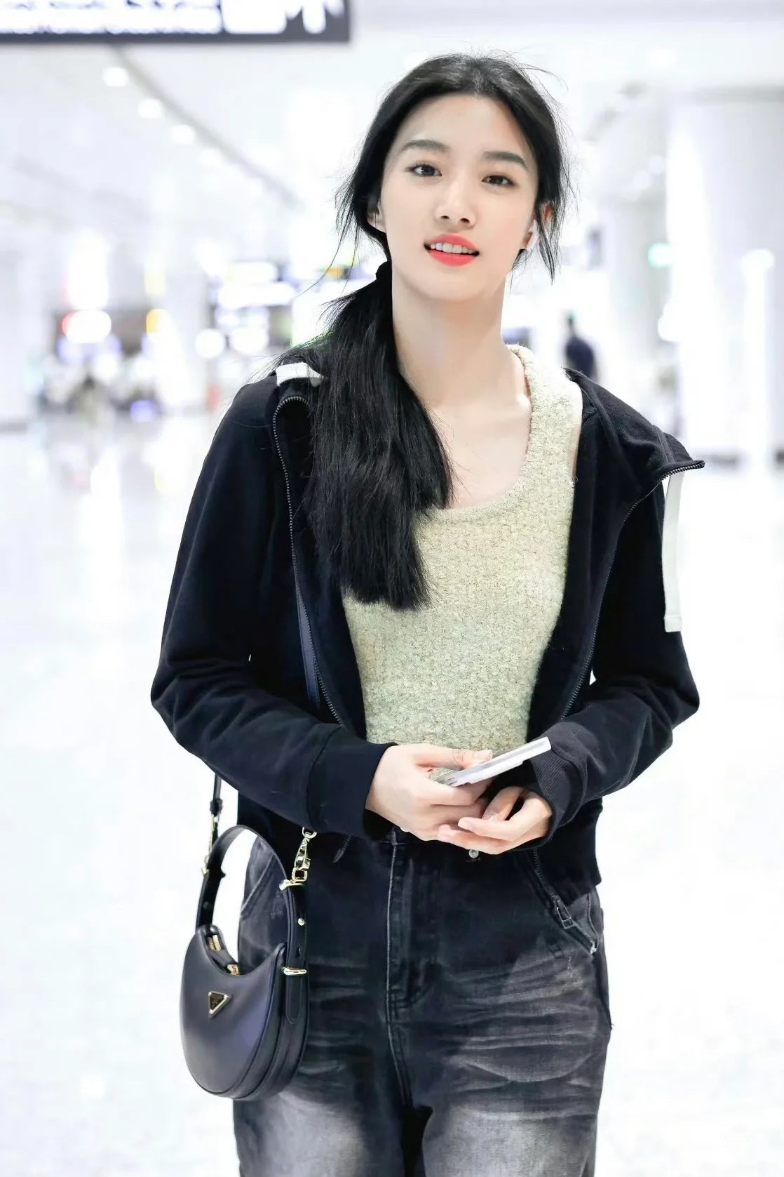프라다 아르케 가죽 숄더백