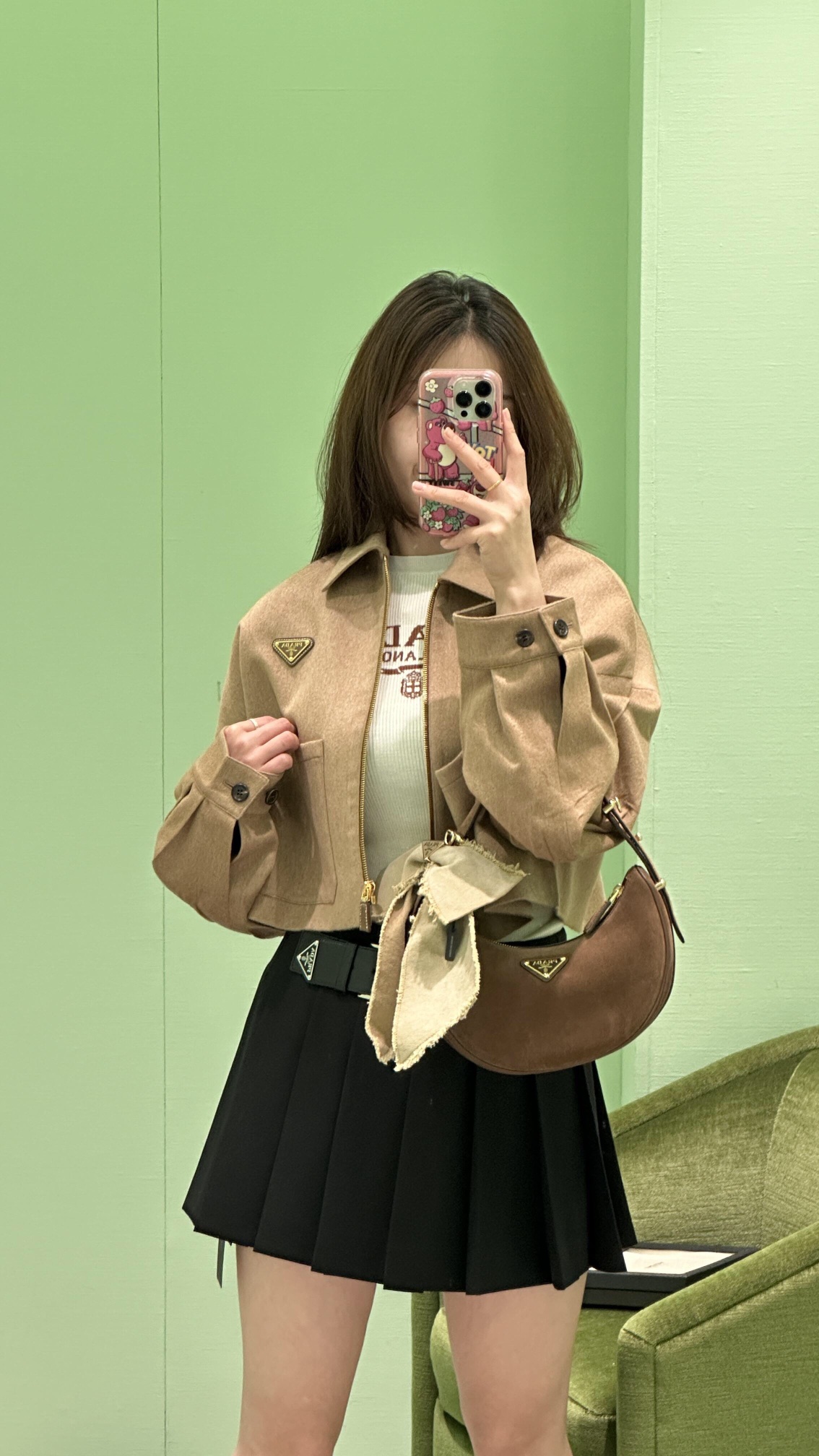 프라다 아르케 가죽 숄더백