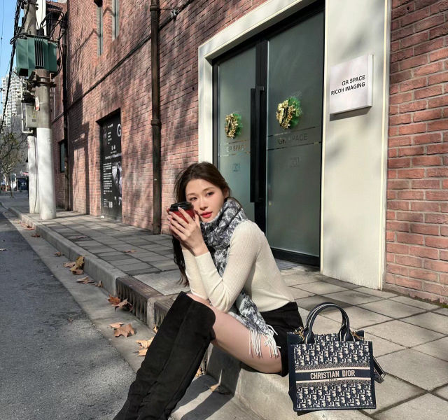 D. 클래식 오블리크 미디엄 북 토트백