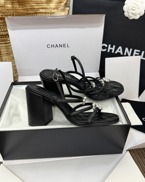 샤넬 까멜리아 하이힐 샌들 9cm (2color)