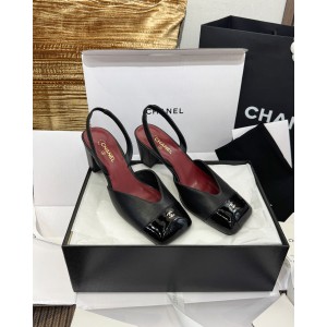 샤넬 스퀘어토 컬러블록 청키힐 샌들 6cm (4color)