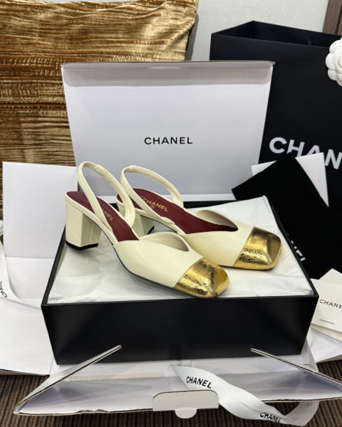 샤넬 스퀘어토 컬러블록 청키힐 샌들 6cm (4color)