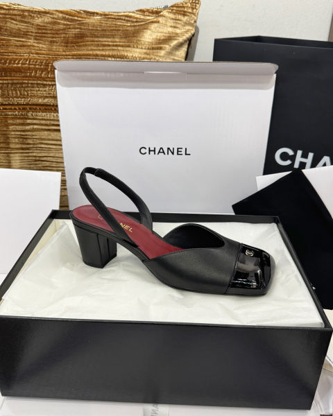 샤넬 스퀘어토 컬러블록 청키힐 샌들 6cm (4color)