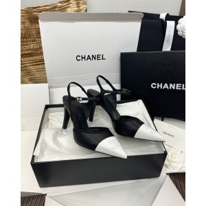 샤넬 컬러 블록 레이스업 힐 9cm (2color)