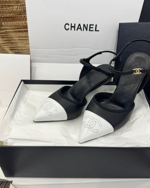 샤넬 컬러 블록 레이스업 힐 9cm (2color)
