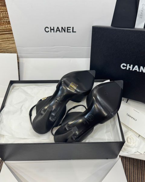 샤넬 컬러 블록 레이스업 힐 9cm (2color)