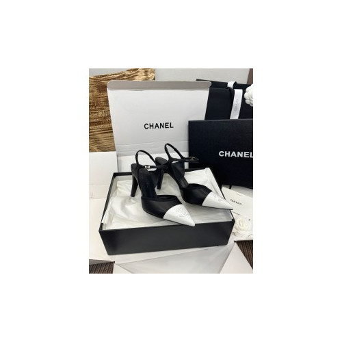 샤넬 컬러 블록 레이스업 힐 9cm (2color)