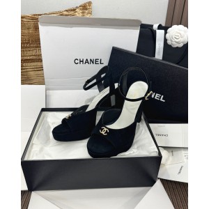 샤넬 스웨이드 더블C 샌들 11.5cm