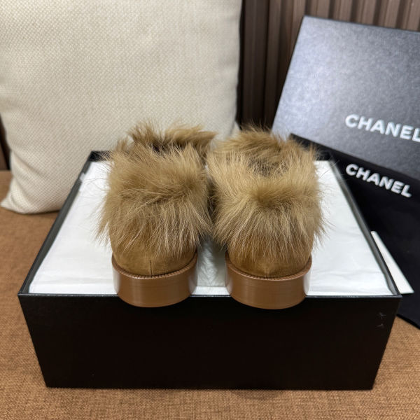 샤넬 스웨이드 퍼 로퍼