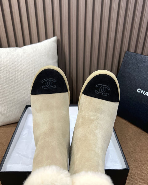 샤넬 시어링 앵클 부츠